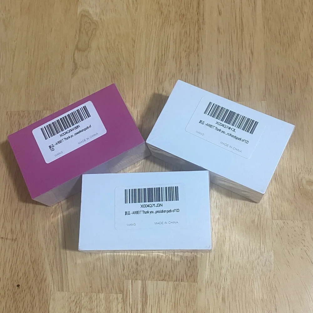 Pack of 3 (Total 300 Cards)--Thank You Cards (100ea/pk) Size 3.5